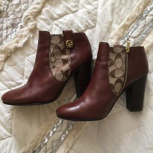 Coach Brown Heeled Ankle Boots